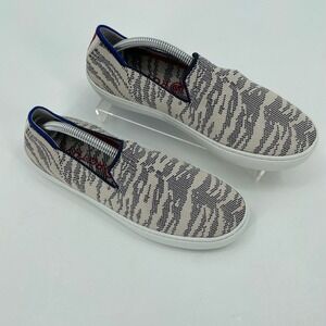 Rothys Women's The Sneaker Sz. 7 Shoes Navy Cream Maritime Tiger Stripe‎ Comfort